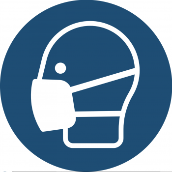 Aufkleber Gebotszeichen Maske benutzen Sicherheitsschild ISO 7010 ASR blau 200mm